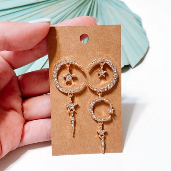 Moon drop earrings #674 - Picture 4 of 4